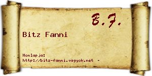 Bitz Fanni névjegykártya